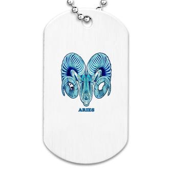 Aries Astrology Zodiac Sign Horoscope Design Dog Tag | Mazezy