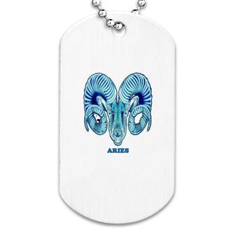 Aries Personality Astrology Zodiac Sign Horoscope Design Dog Tag | Mazezy