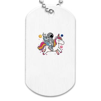 Astronaut Riding A Unicorn Dog Tag | Mazezy