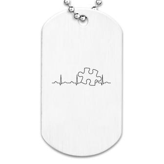 Autism Awareness Puzzle Heartbeat April Dog Tag | Mazezy