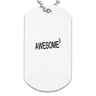 Awesome Cubed Funny Math Dog Tag | Mazezy