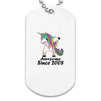 Awesome Unicorn Since 2008 13 Years Old Dog Tag | Mazezy