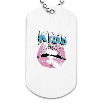 Basic Letter Printed Lips Dog Tag | Mazezy