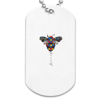 Be Kind Awareness Love Puzzle Piece Bee Kind Dog Tag | Mazezy