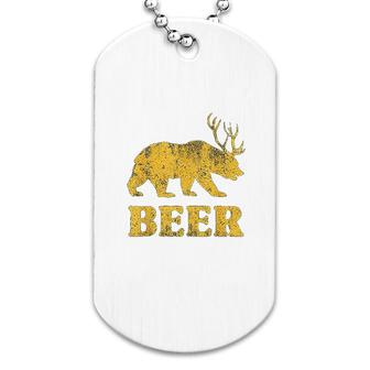 Bear Deer Beer Funny Design Dog Tag | Mazezy