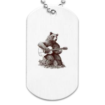 Bear Playing Guitar Dog Tag | Mazezy