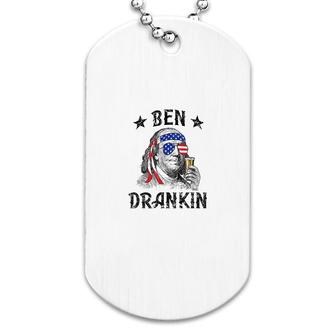 Ben Drankin Funny 4th Of July Dog Tag | Mazezy