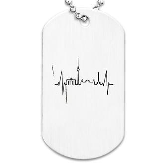 Berlin Skyline Heartbeat Germany Fan Dog Tag | Mazezy