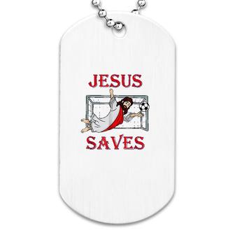 Best Jesus Saves Soccer Goalie Dog Tag | Mazezy AU