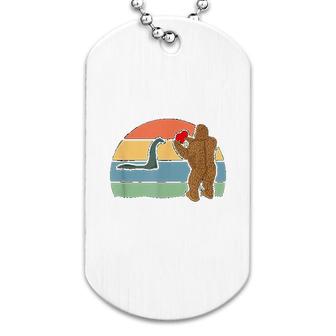 Bigfoot And Nessie Love Valentines Day Dog Tag | Mazezy