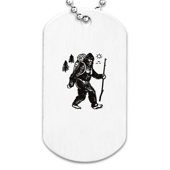 Bigfoot Camping Funny Hiking Dog Tag | Mazezy