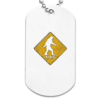 Bigfoot Crossing Xing Sign Dog Tag | Mazezy
