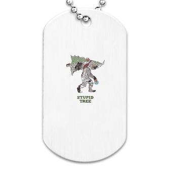 Bigfoot Disc Golf Stupid Tree Dog Tag | Mazezy