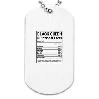 Black History Queen Nutritional Facts Dog Tag | Mazezy