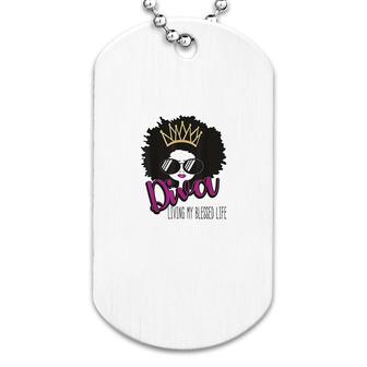 Black Queen Curly Natural Afro Dog Tag | Mazezy