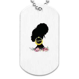 Black Queen Floral Dog Tag | Mazezy