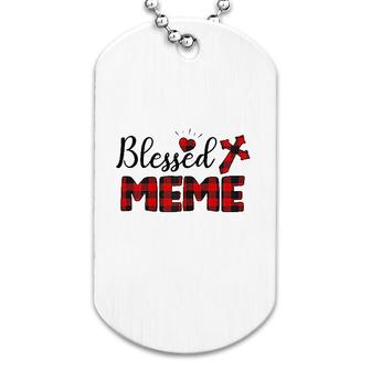 Blessed Meme Christian Cross Heart Dog Tag | Mazezy