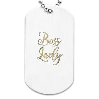 Boss Lady Gold Typography Dog Tag | Mazezy