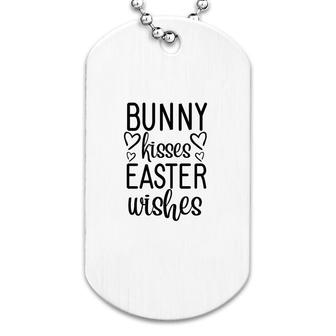Bunny Kisses Easter Wishes Simple Dog Tag | Mazezy