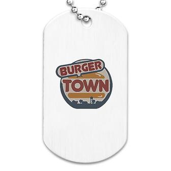 Burger Town Retro Style Dog Tag | Mazezy