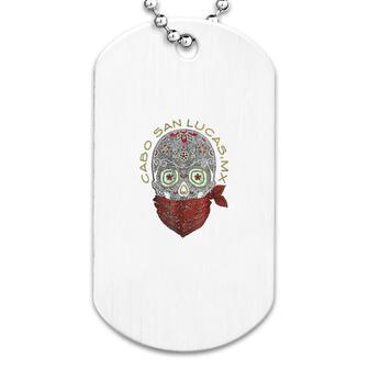 Cabo San Lucas Mexico Mx Skull Souvenir Dog Tag | Mazezy