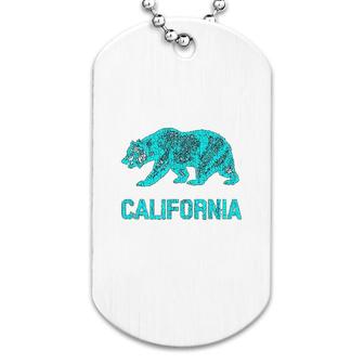 California Republic Flag Distressed Bear Dog Tag | Mazezy