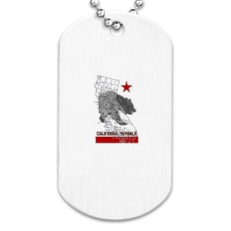 California State Flag Republic Los Angeles Bear Dog Tag | Mazezy