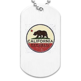 California State Flag Republic Los Angeles Bear Dog Tag | Mazezy