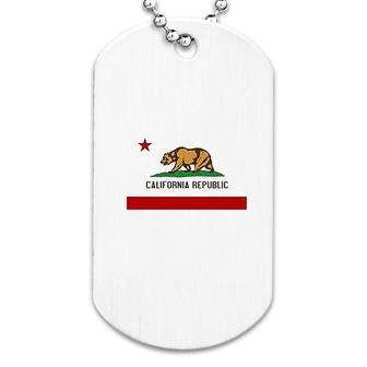 California State Flag Republic Los Angeles Bear Dog Tag | Mazezy
