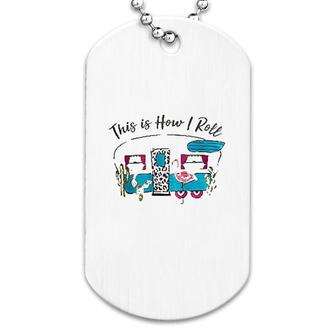 Camping How I Roll Pajama Dog Tag | Mazezy