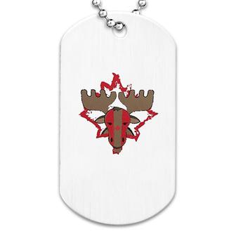Canadian Maple Leaf Moose Dog Tag | Mazezy