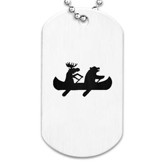 Canoe Believe This Bear Moose Funny Dog Tag | Mazezy