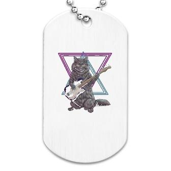 Cat Playing Guitar Dog Tag | Mazezy