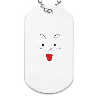 Cat Print Drinking Cat Dog Tag | Mazezy