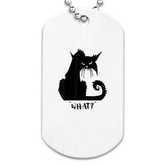 Cat What Funny Dog Tag | Mazezy