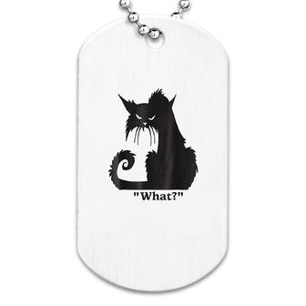 Cat What Funny Dog Tag | Mazezy