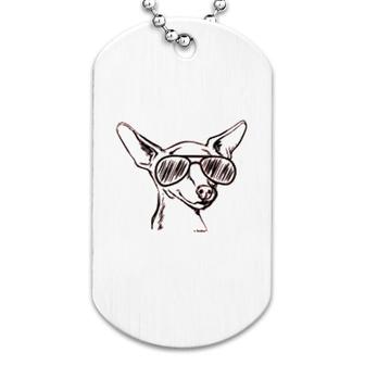 Chihuahua With His Sunglasses Dog Tag | Mazezy