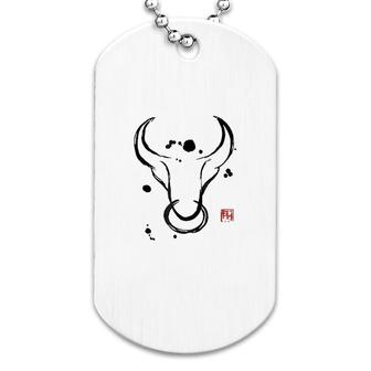 Chinese Zodiac Ox Sumi-e Dog Tag | Mazezy