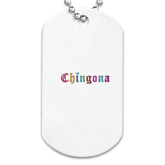 Chingona Mexican Serape Latina Feminist Gift Latinx Women Dog Tag | Mazezy