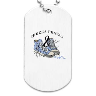 Chucks And Pearls Funny Dog Tag | Mazezy