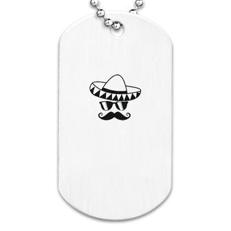 Cinco De Mayo Cool Mustache Face Gift Dog Tag | Mazezy