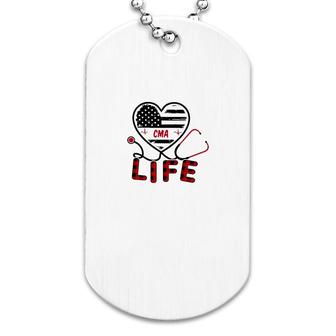 Cma Us Flag Heart Dog Tag | Mazezy