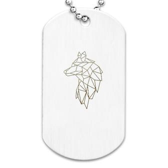 Cool Gemetric Wolf Design Dog Tag | Mazezy