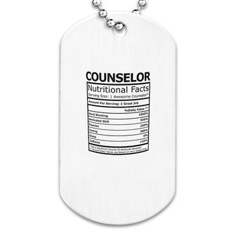 Counselor Nutritional Facts Dog Tag | Mazezy