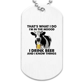 Cow I Drink Beer Dog Tag | Mazezy