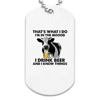 Cow I Drink Beer Dog Tag | Mazezy