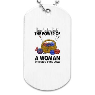Crochet And Knitting Woman Dog Tag | Mazezy