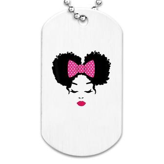 Curly Hair Kawaii Tie Bow Dog Tag | Mazezy