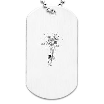 Cute Flying Astronaut In The Sky Dog Tag | Mazezy