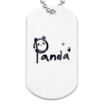 Cute Panda With Spoon Dog Tag | Mazezy